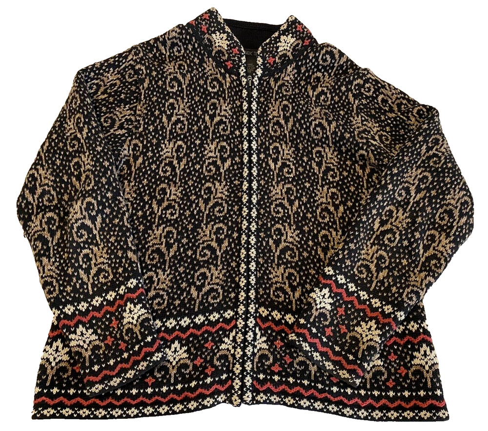 Nomadic Traders Womens Fair Isle Cardigan Size Medium Cottage Core Sweater